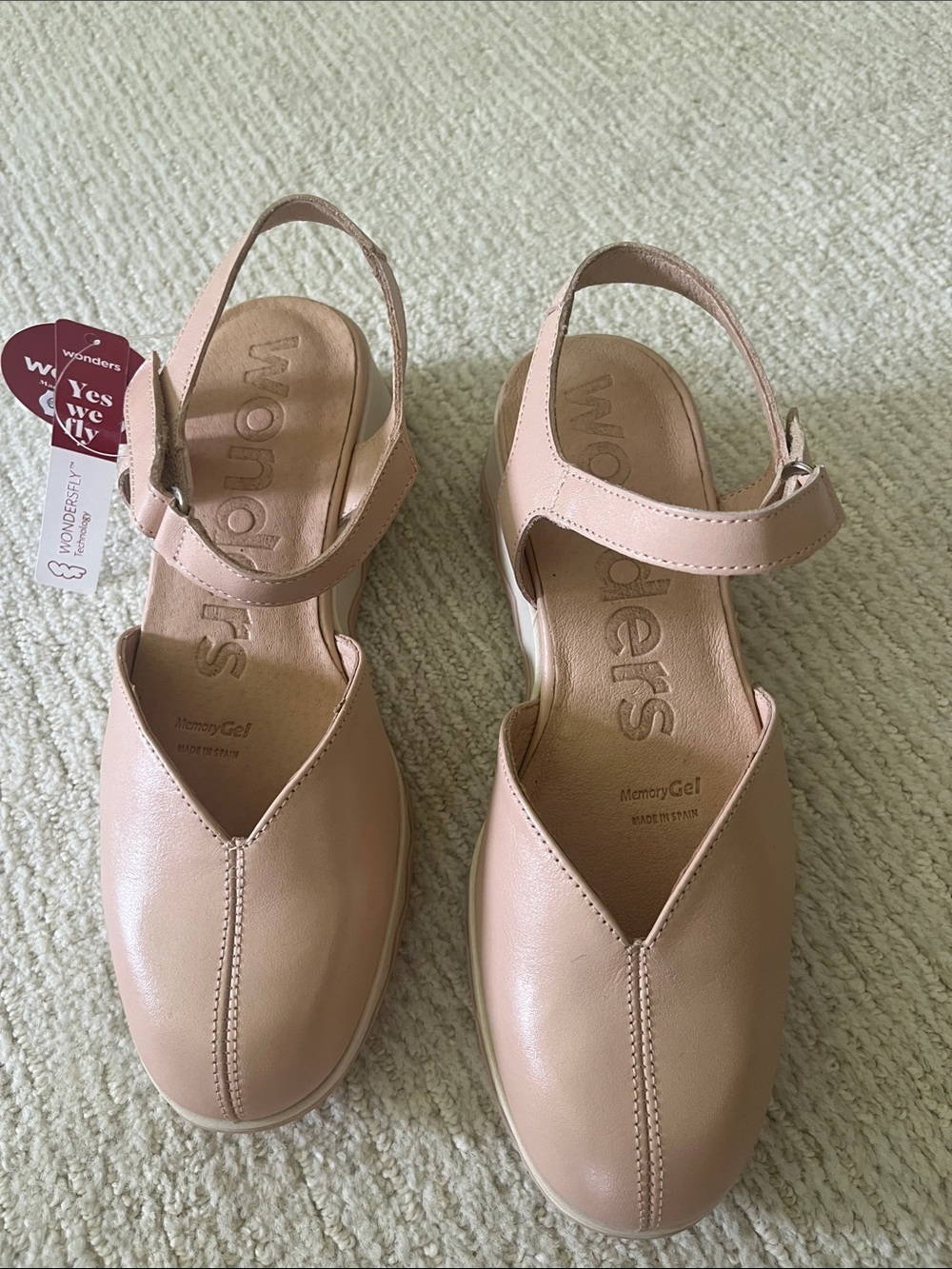 Wonders Women's Pink Slingback Comfort Sandals